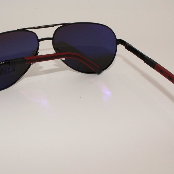 Polarized Aviator Black Metal Frame Sunglasses Unisex - Picture 4 of 6